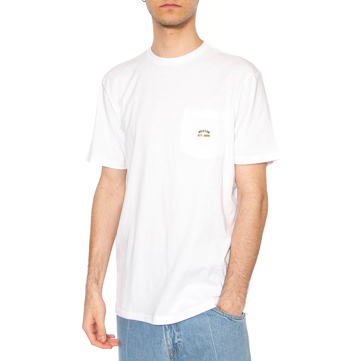 Woodburn S/S Tlrt Pkt Tee - Maglietta Girocollo Uomo Bianca 17084-WHITE . BRIXTON 