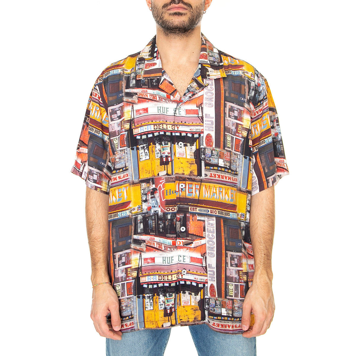 Corner Store S/S Resort Shirt Multi - Camicia Maniche Corte Uomo Multicolore BU00175-MULTI . HUF 