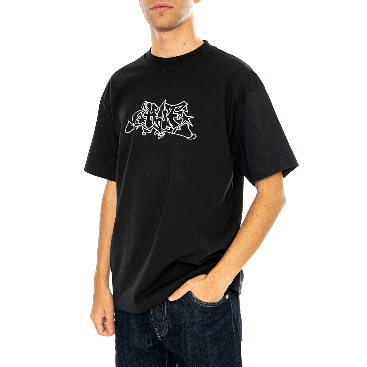 Outline S/S Tee Black - Maglietta Girocollo Uomo Nera TS02288-BLACK . HUF 