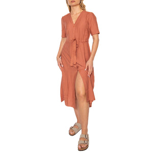 Biola 9853 Brown Dress - Abito Donna Marrone 180659853-1336 . MINIUM 