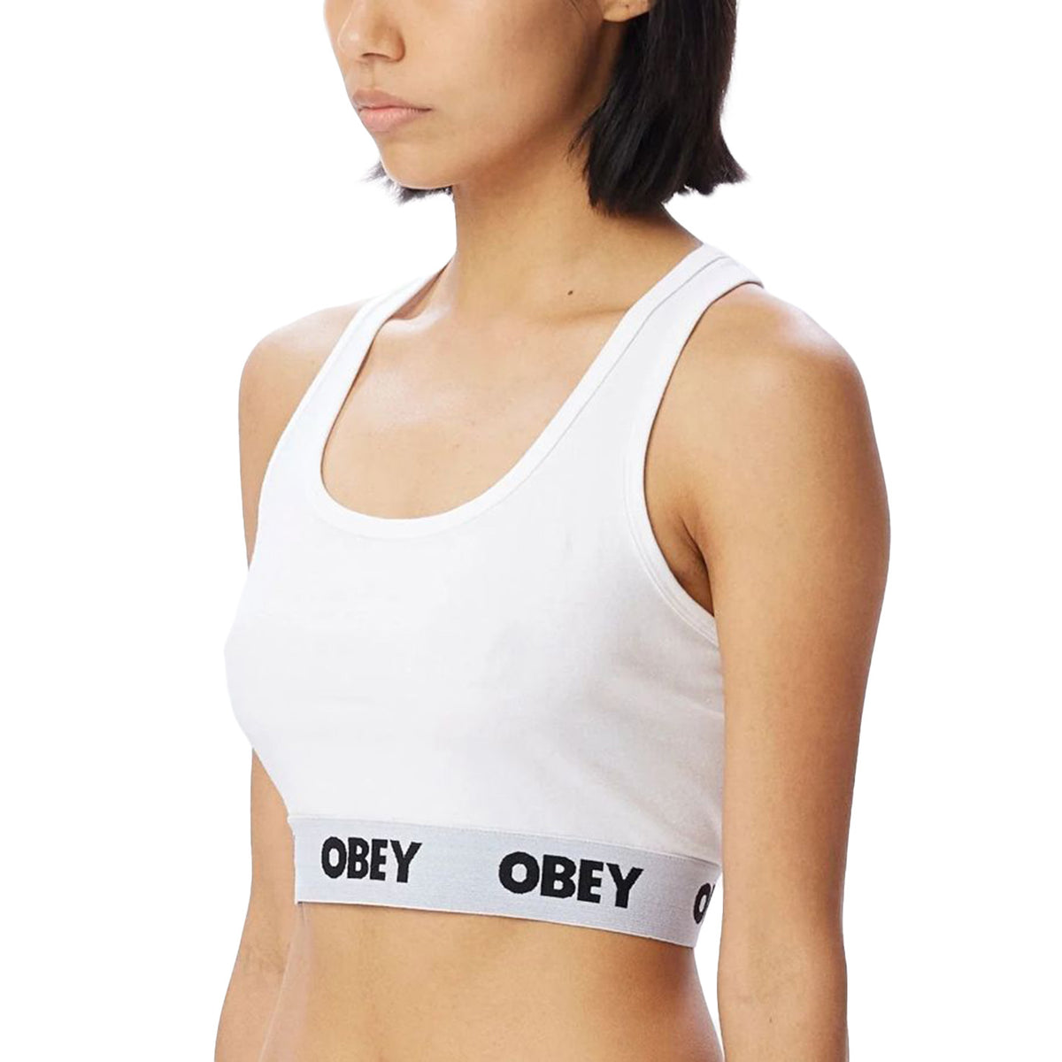 Obey Bralette White - Canotta Cropped Donna Bianca 231170030-WHT . OBEY 