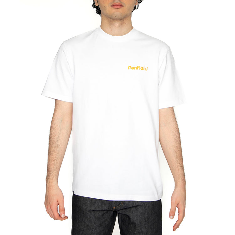 Embroidered Back T-Shirt Bright White - Maglietta Girocollo Uomo Bianca PFD0340-002 . PENFIELD 