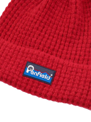 WAFFLE BEANIE HAT EQUESTRIAN RED - Cappellino a Cuffia Rosso PFD0563-L77 . PENFIELD 