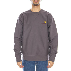 American Script Sweat Porphyry - Felpa Girocollo Uomo Grigia I025475.33CXX  CARHARTT WIP 