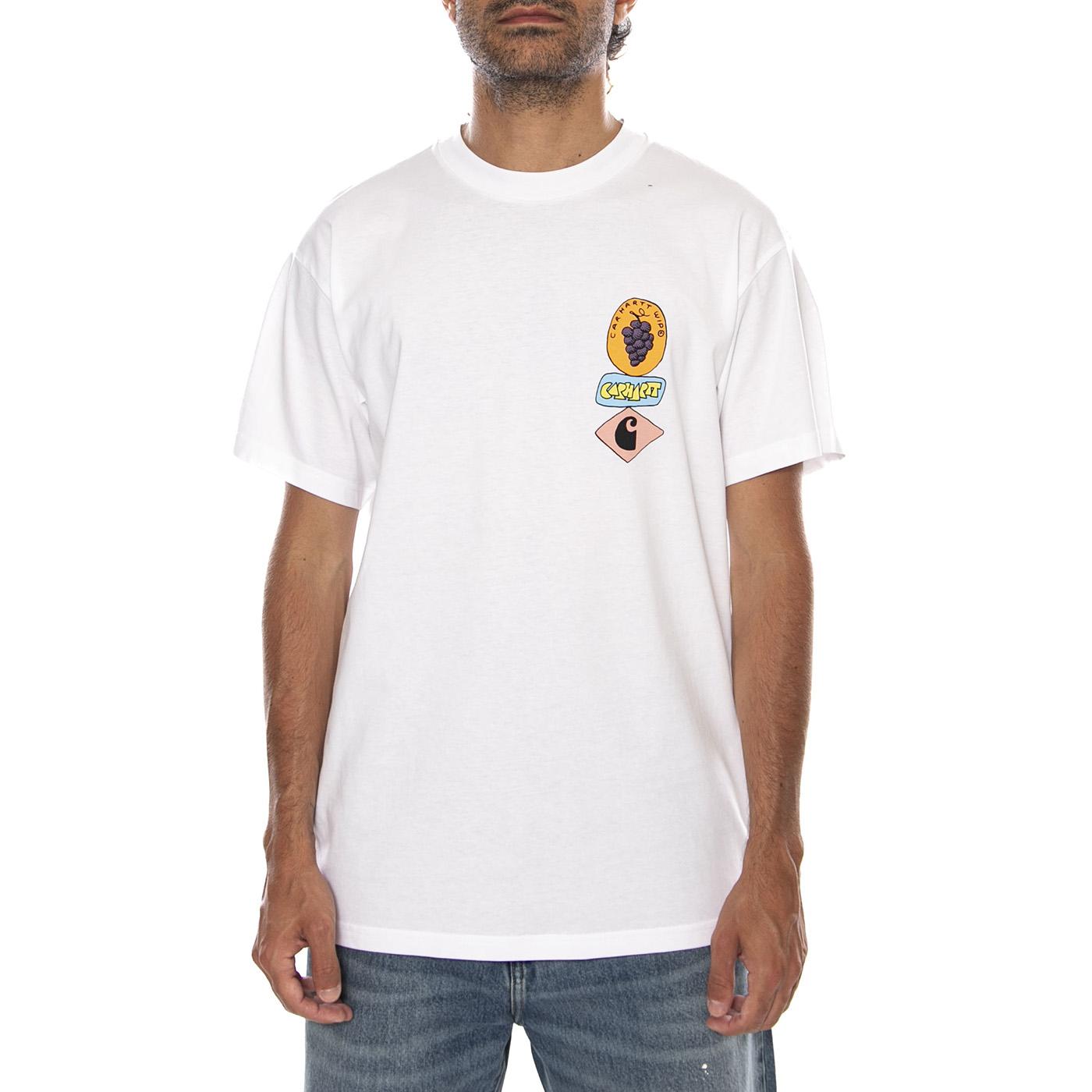 S/S STACKED GRAPES T-SHIRT WHITE - Maglietta Girocollo Uomo Bianca I036902 02XX CARHARTT WIP 