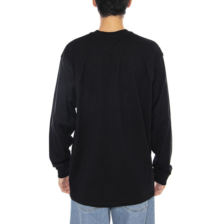 L/S Pocket Heart T-Shirt Black / Red - Maglietta Girocollo Maniche Lunghe Uomo Nera I035300.1V2XX  CARHARTT WIP 
