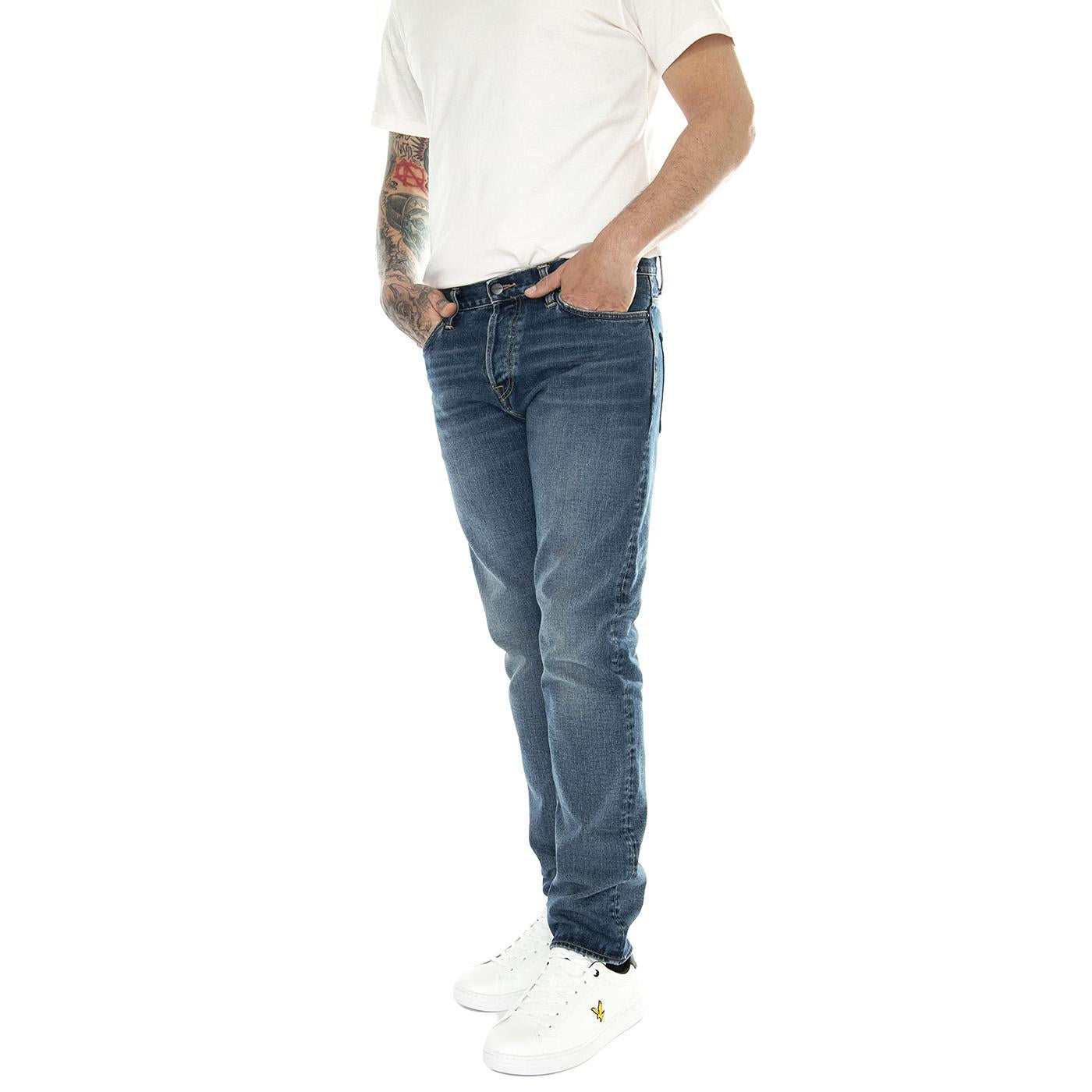 Klondike Pant Blue /dark used wash - Pantaloni Denim Jeans Uomo Blu I029207.014L  CARHARTT WIP 