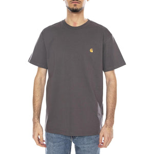 S/S CHASE T-SHIRT PORPHYRY / GOLD - Maglietta Girocollo Uomo I026391 3H5XX CARHARTT WIP 