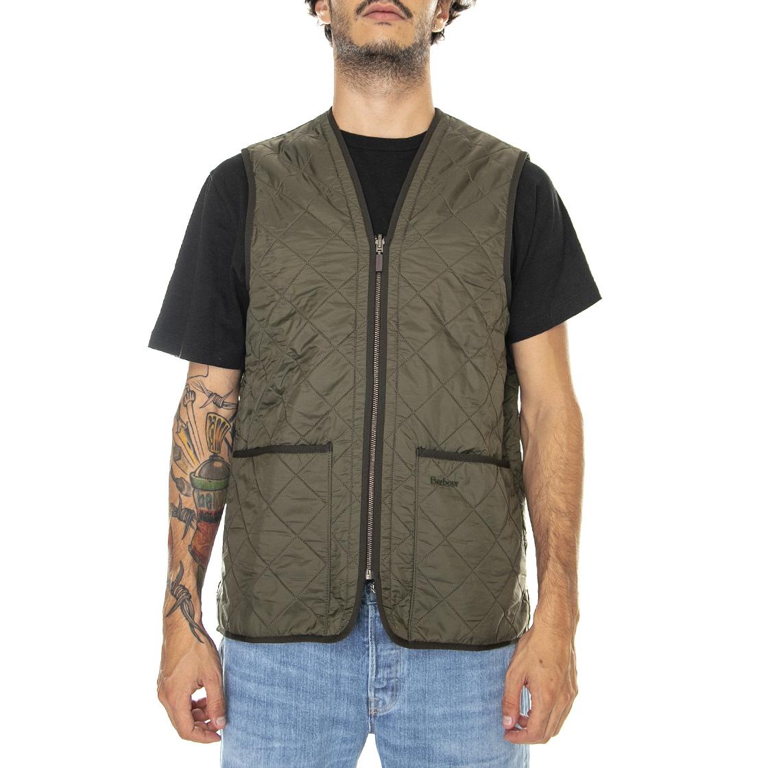 Polarquilt Waistcoat Zip Liner Olive - Giacca Smanicata Uomo Marrone FW22-MLI0002-OL91 . BARBOUR 