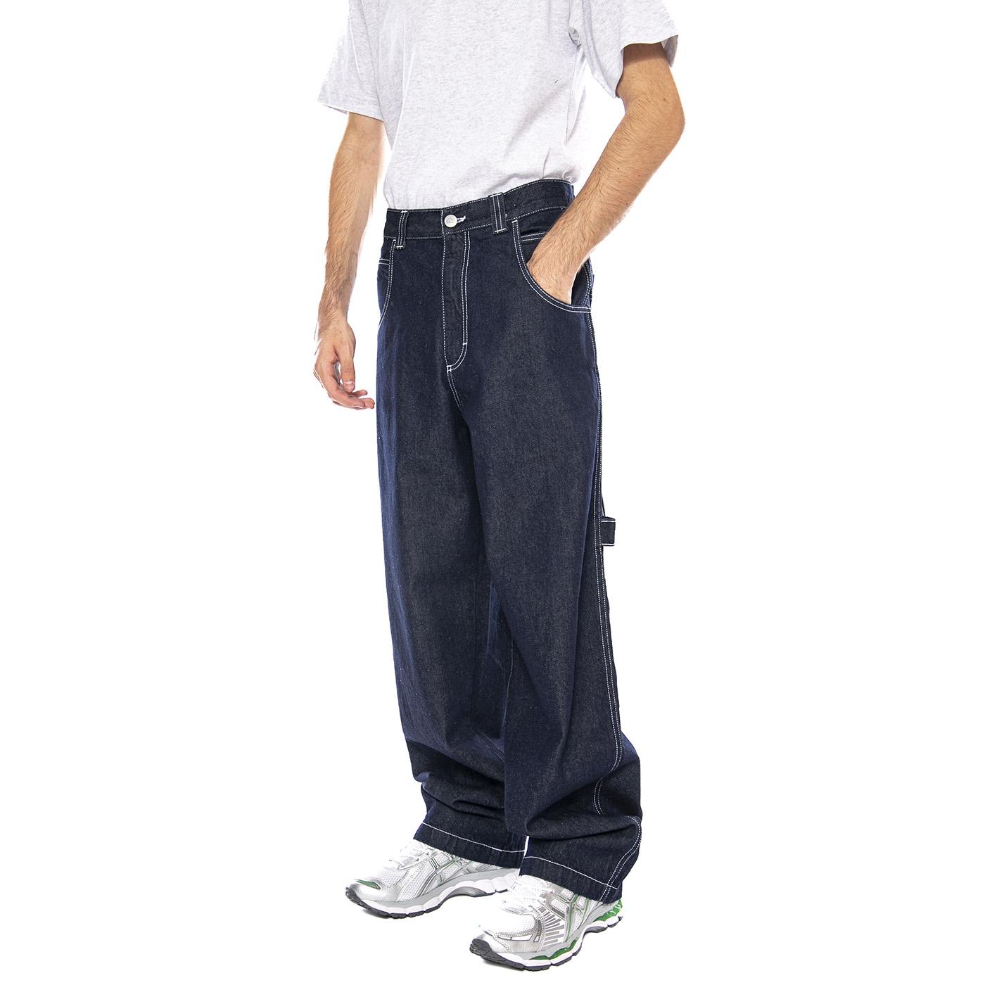 Pantolone Lungo T. Denim Blu Lav Ammorbidito - Pantaloni Denim Jeans Uomo Blu R.GIALLO-L-DNMB-001 . BLUESKIN 