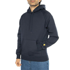 Hooded Chase Sweat Mizar / Gold - Felpa con Cappuccio Uomo Blu I033661.2MZXX  CARHARTT WIP 