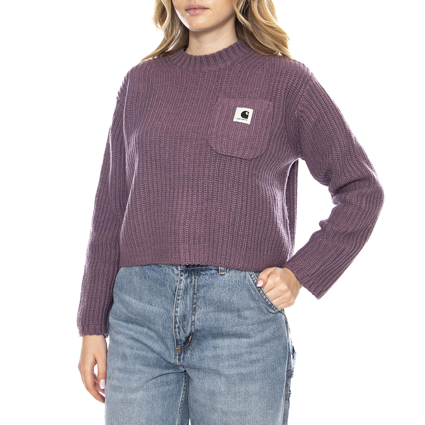W Mira Sweater - Viola - Maglione Girocollo a Coste Donna I035382_33I_XX . CARHARTT WIP 