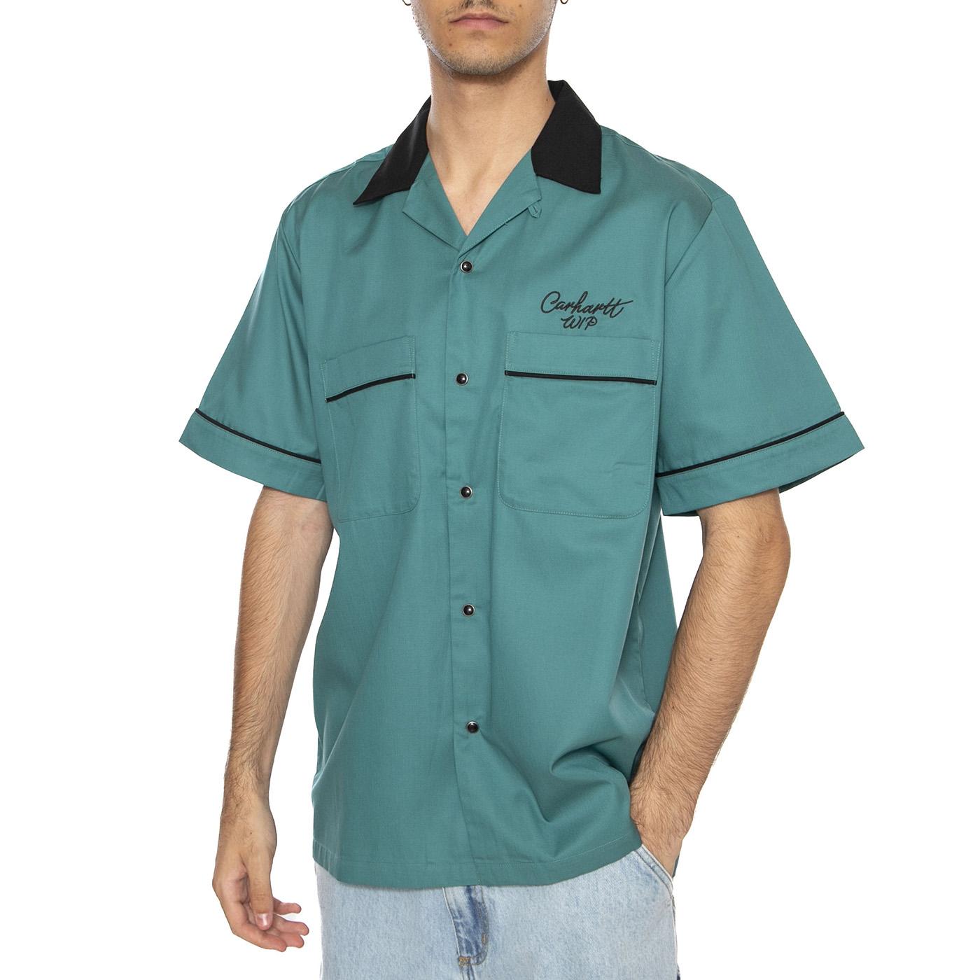 S/S Bowl Shirt Saguaro / Black - Camicia Maniche Corte Uomo Verde I035153.31VXX . CARHARTT WIP 
