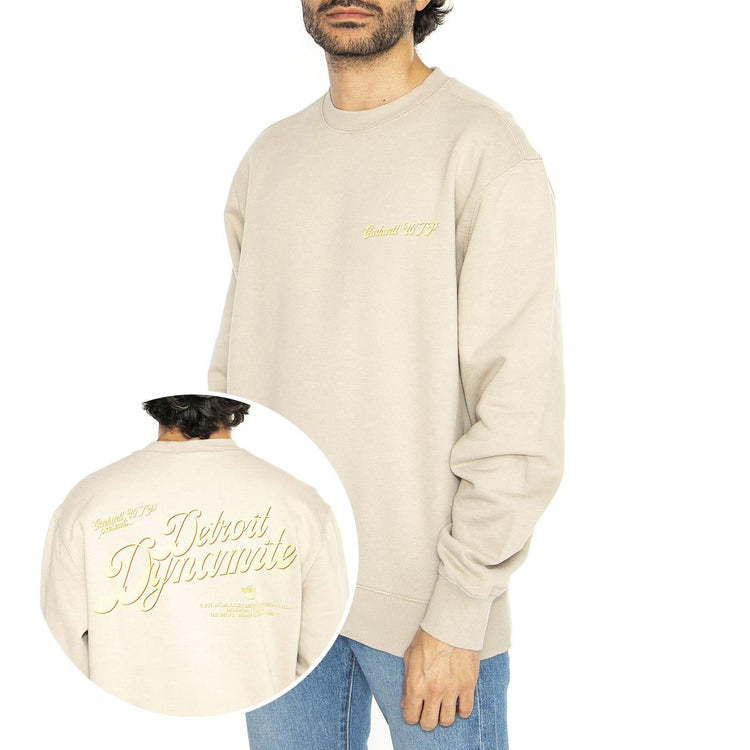 Greatest Flicks Sweat Fleur De Sel - Felpa Girocollo Uomo Beige I034413.2LPXX  CARHARTT WIP 