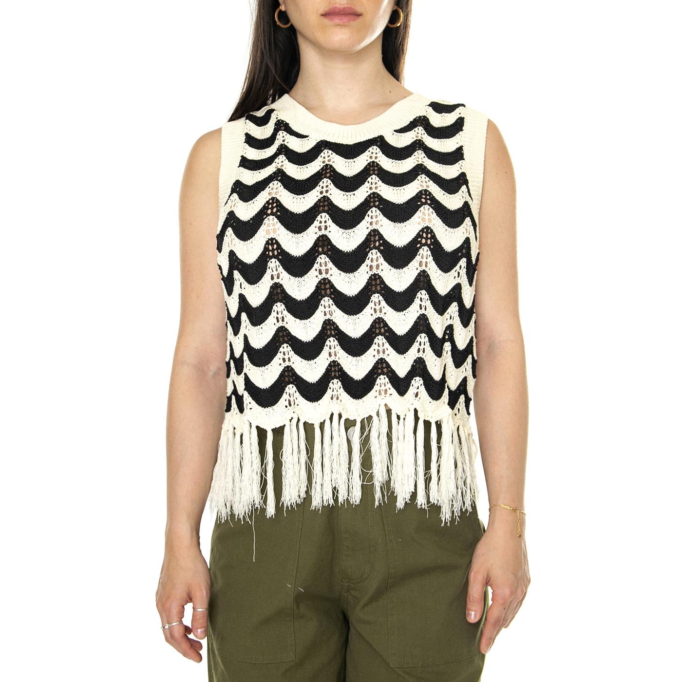 Top punto con flecos Zigzag - Top Donna Multicolore 41W/10700 . WILD PONY 