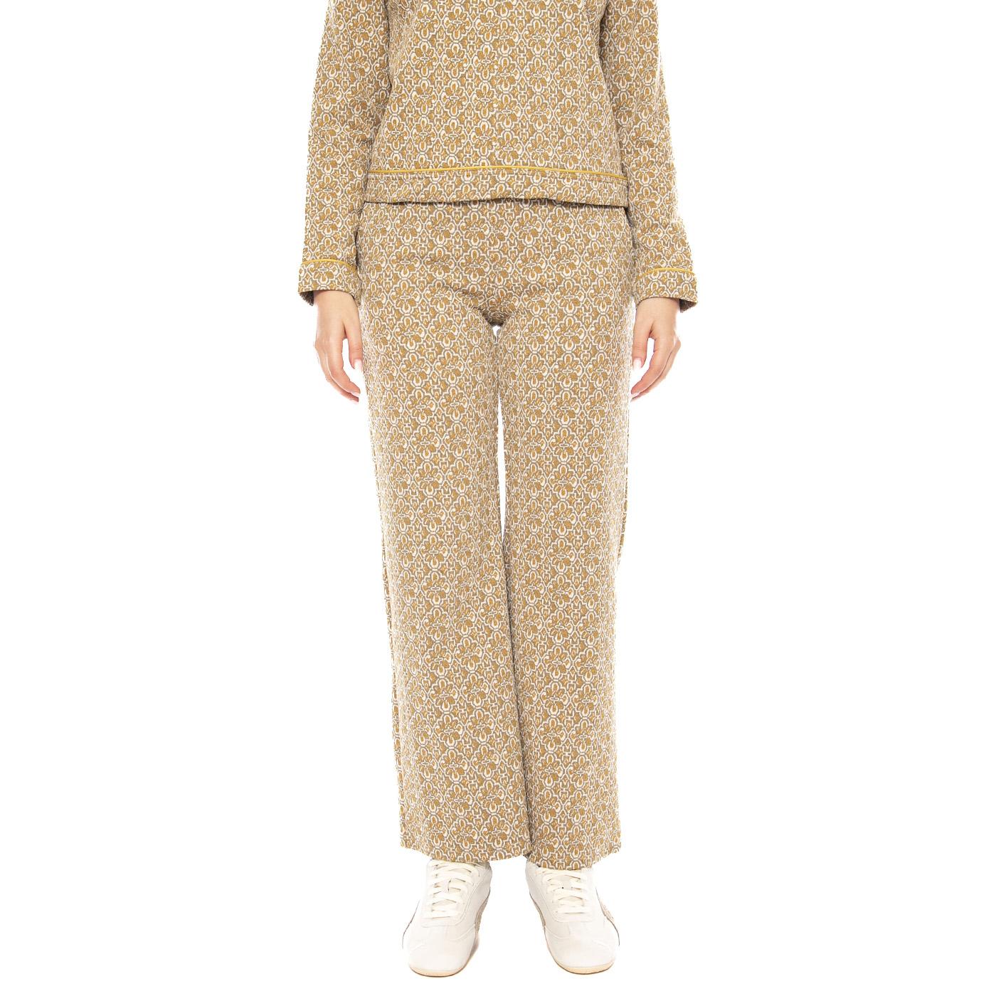 MD M Trousers 514 Oil Tile - Pantaloni Donna Gialli / Multicolore 3.73.027.19 . MD'M 
