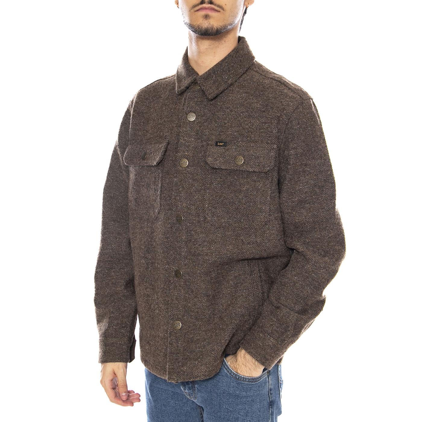 Overshirt Brwon Jaspe - Giacca Sovracanicia Uomo Marrone 112371313 . LEE 