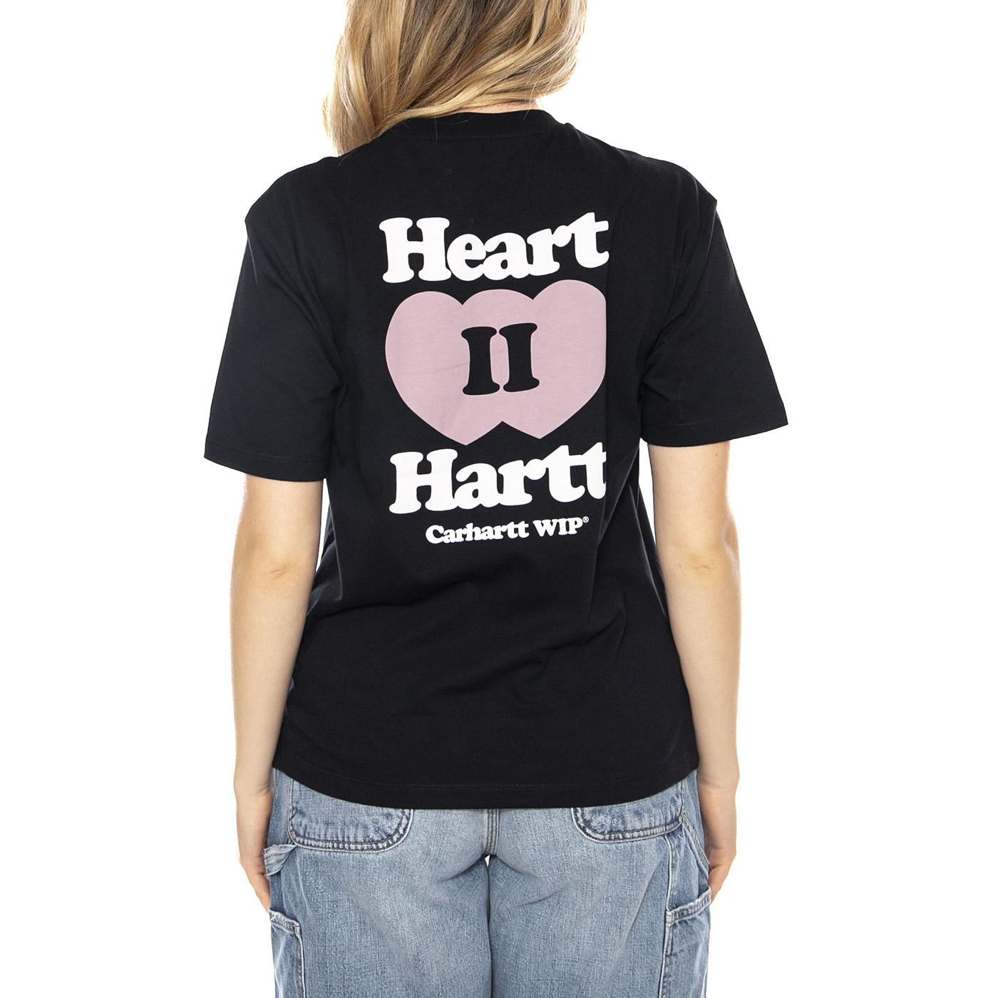 W' S/S Heart II T-Shirt -- Maglietta Donna Nera Carhartt WIP I035259-4T9-BLK . CARHARTT WIP 