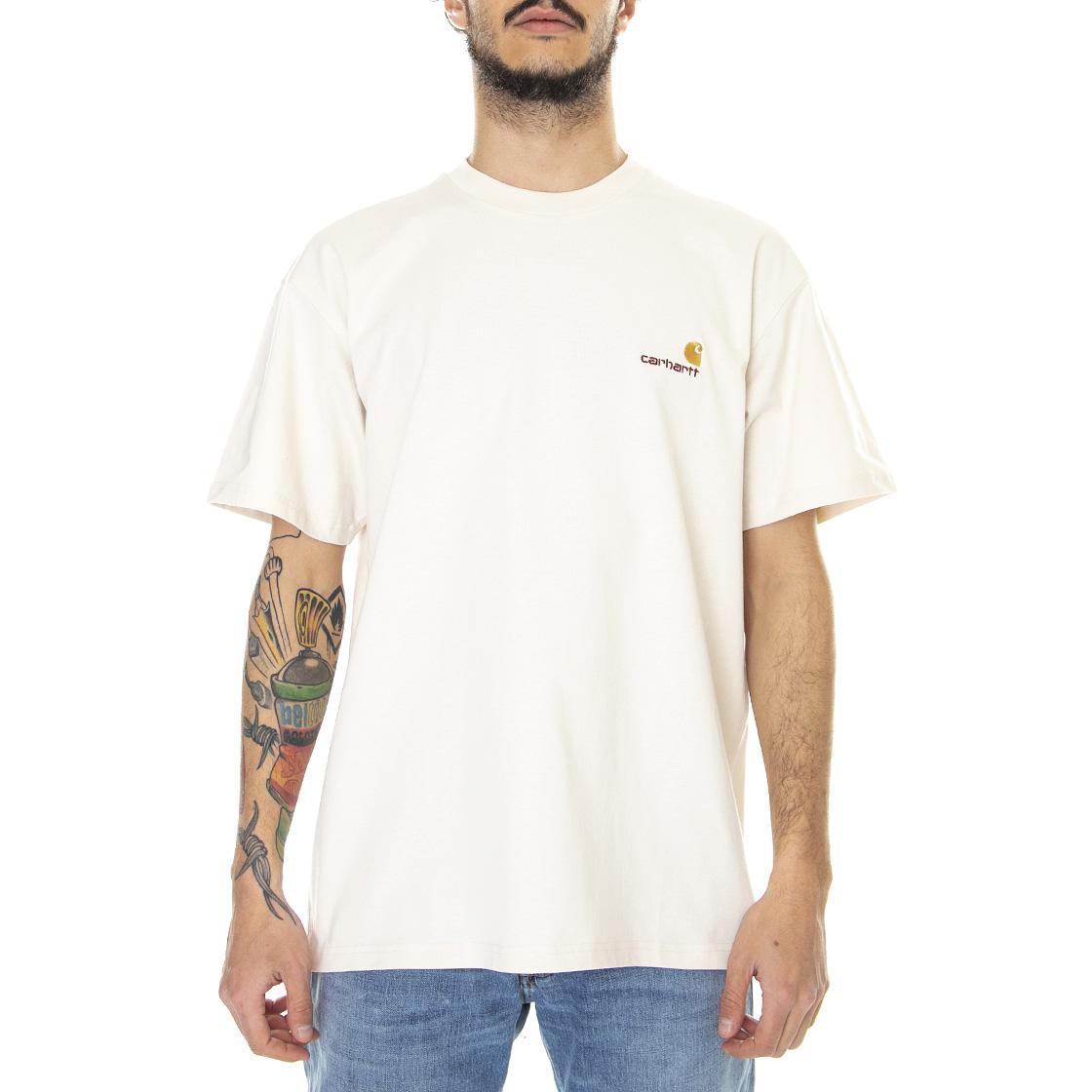 S/S American Script T-Shirt Natural - Maglietta Girocollo Uomo Beige I029956-05XX . CARHARTT WIP 