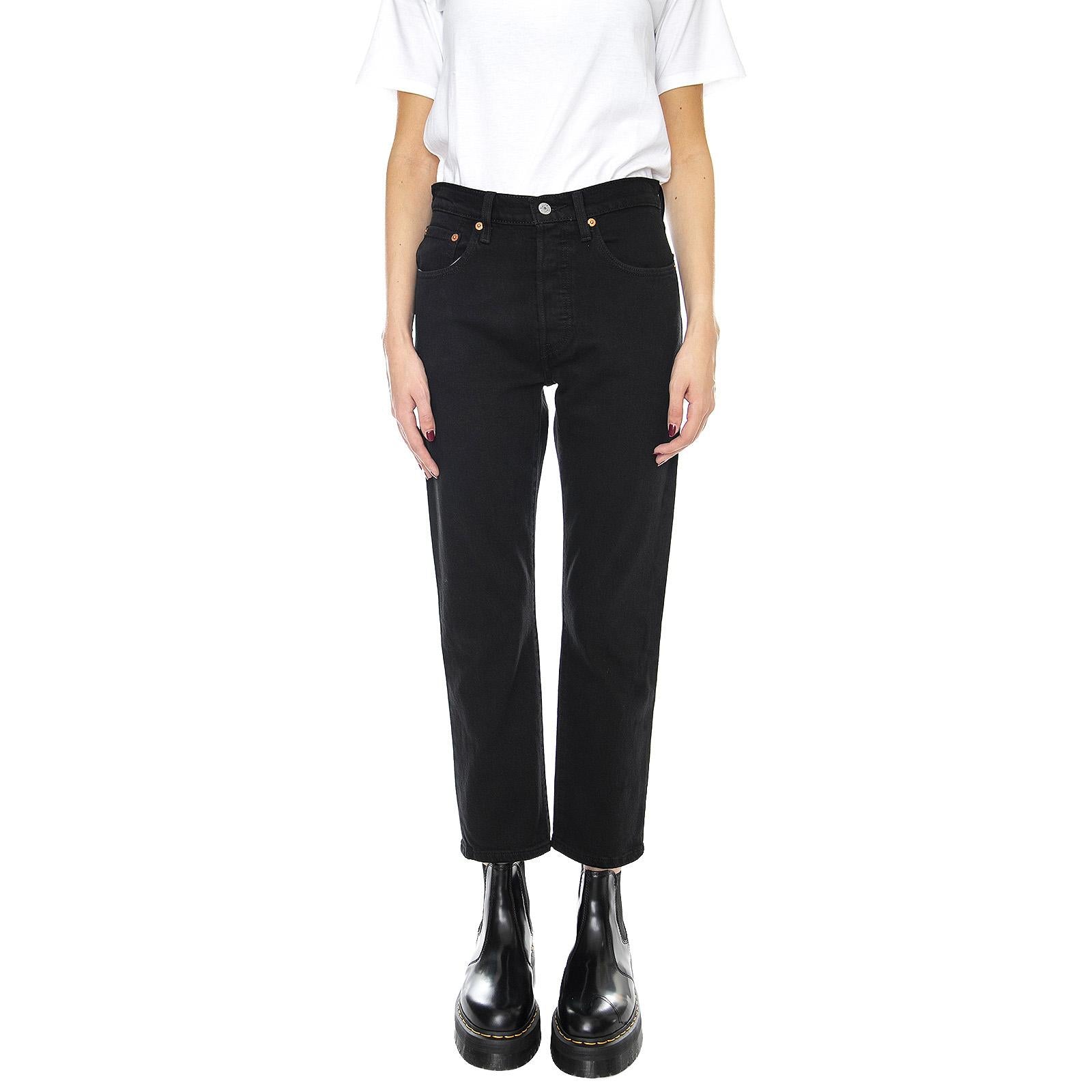 501 Crop Denim Jeans - Denim Jeans Donna Neri / Black Heart 36200-0085  LEVIS 