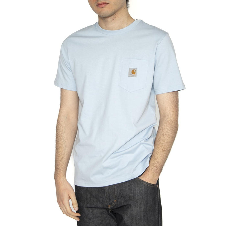 S/S Pocket T-Shirt Air Sky - Maglietta Girocollo Uomo Blu I030434.2P5XX  CARHARTT WIP 