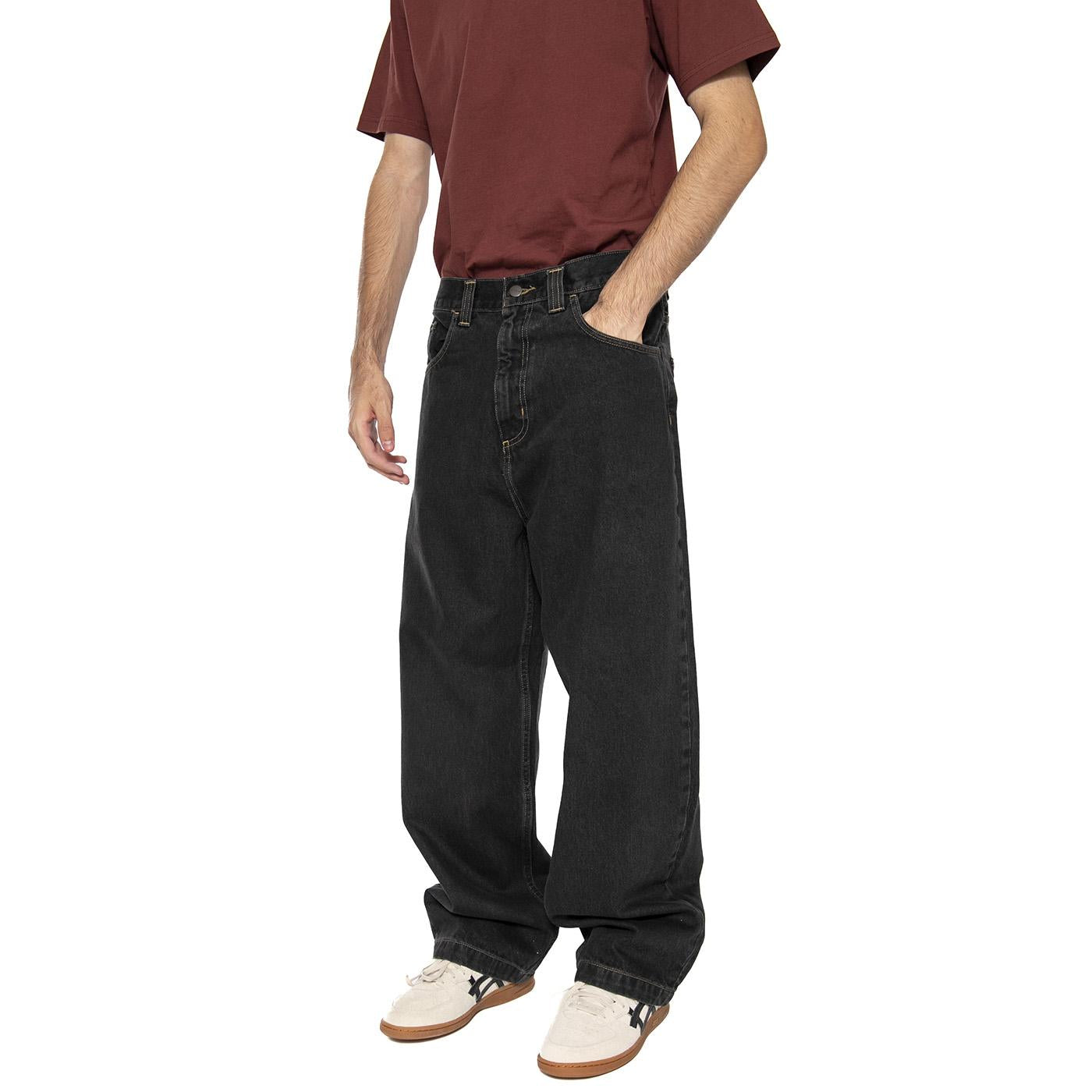 Carhartt WIP Brandon Pant Cotton Smith Jeans Bblack Stone Washed - Pantaloni Uomo Neri I035893.89.06  CARHARTT WIP 