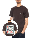 OBEY EXCLAMATION TEE - T-shirt Girocollo Uomo Marrone Uomo OBEY