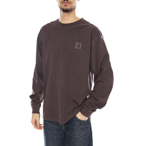 L/S Vista Maglietta -- Maglietta Uomo Palisander Marrone Maniche Lunghe I030779.33HGD . CARHARTT WIP 