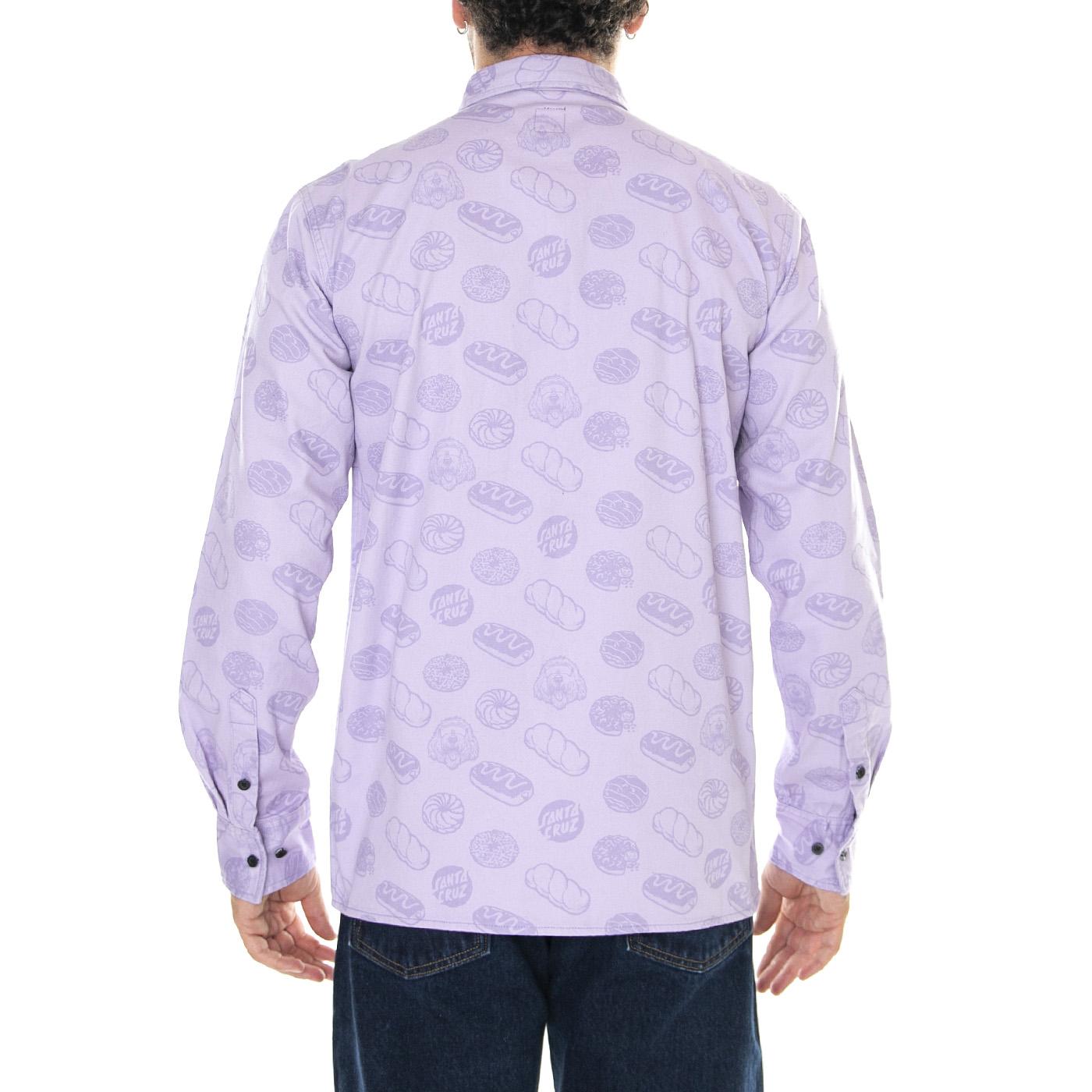 McCoy Donut Dog Shirt Digital Lavender - Camicia Uomo Viola McCoy Donut Dog Shirt DigitalL . SANTA CRUZ 