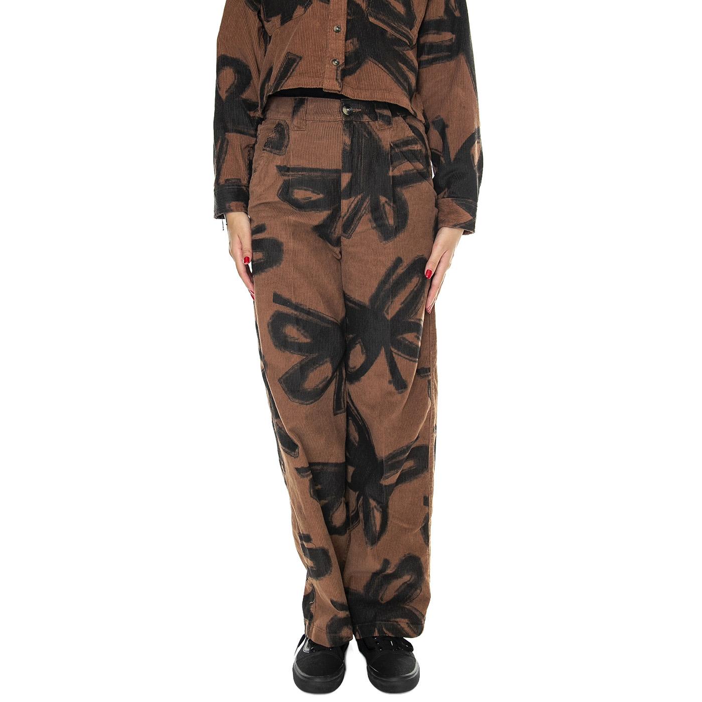 Nabi Baggy Cord Pant Catechu Wood Multi - Pantaloni Donna Multicolore 242020103-CTU  OBEY 