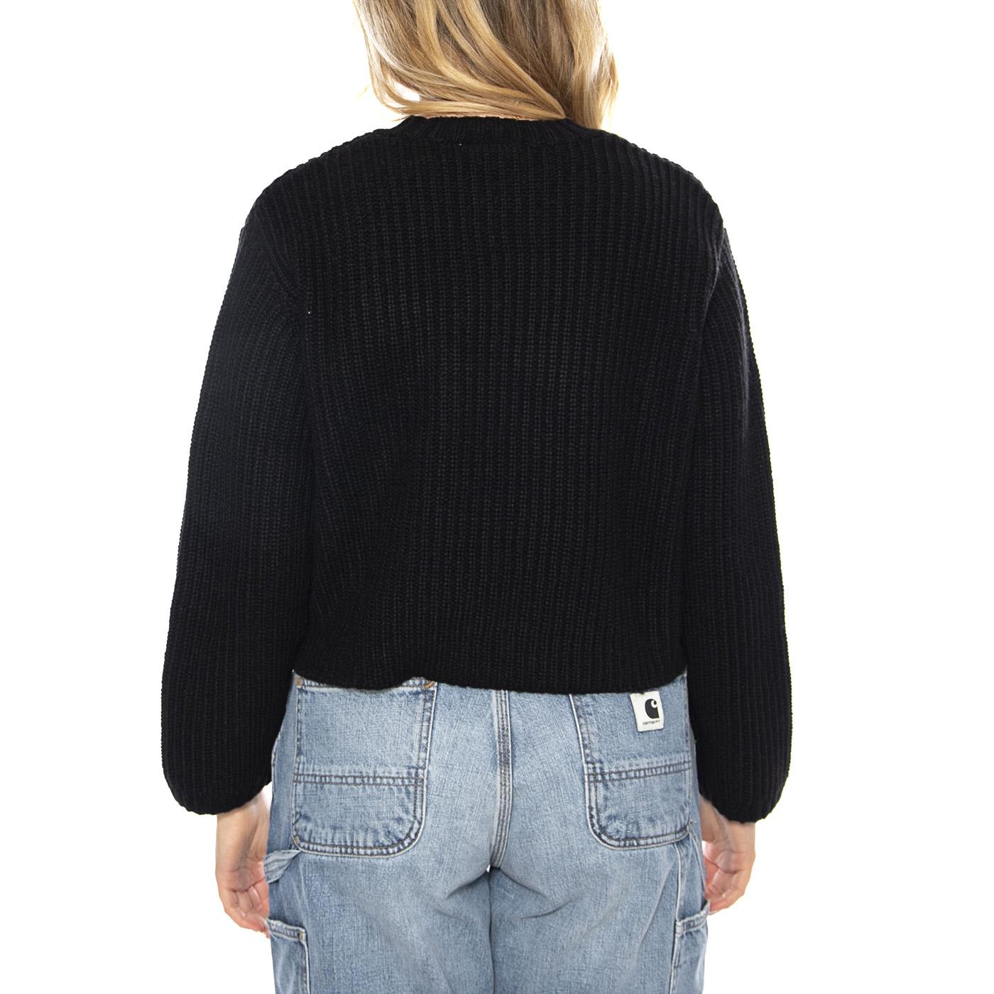 W Mira Sweater - Nero - Maglione Girocollo a Coste Donna I035382_89_XX . CARHARTT WIP 