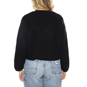 W Mira Sweater - Nero - Maglione Girocollo a Coste Donna I035382_89_XX . CARHARTT WIP 
