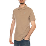 TARTAN PIQUE POLO WASHED STONE/DRESS - Polo Homme Beige Homme BARBOUR
