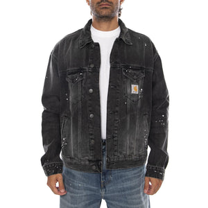 HELSTON JACKET BLACK - Giacca Denim Jeans Uomo Nera I033352 89EJ CARHARTT WIP 
