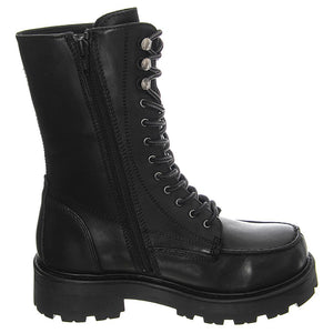 Cosmo 2.0 Cow Leather Black Boots Low Heel Chunky - Stivali Stringati Donna Neri VBS5455-101-20  VAGABOND 