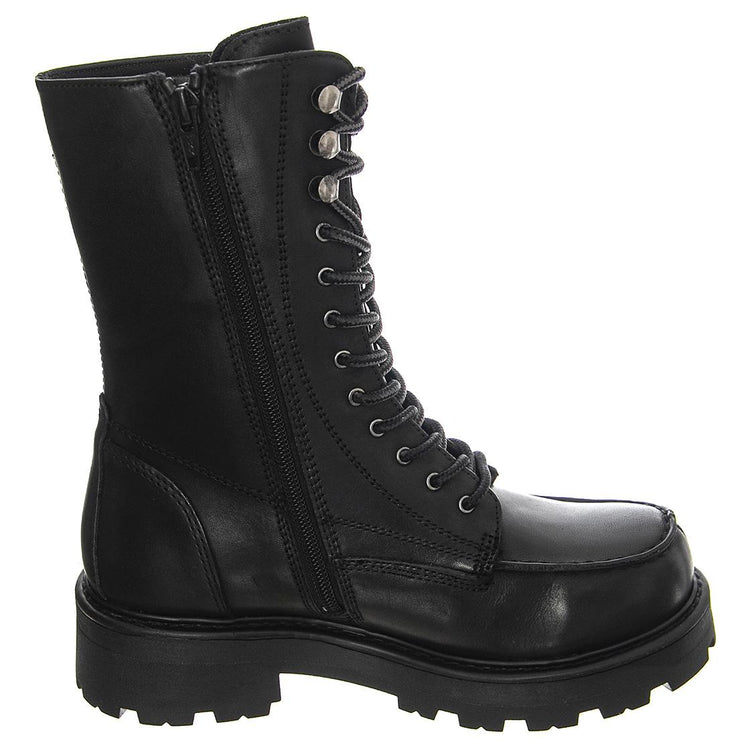Cosmo 2.0 Cow Leather Black Boots Low Heel Chunky - Stivali Stringati Donna Neri VBS5455-101-20  VAGABOND 