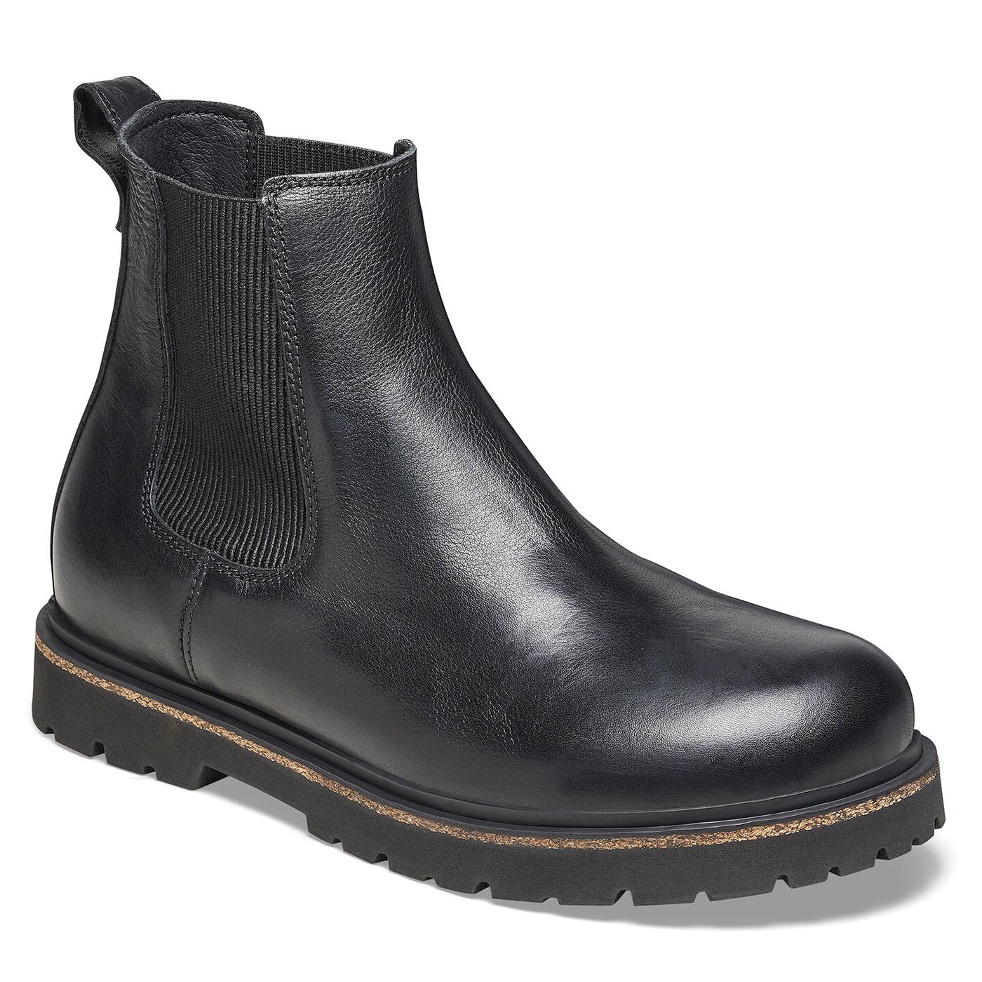 Highwood Slip On Men black, Natural Leather Boots - Stivaletti Uomo Neri 1025764  BIRKENSTOCK 