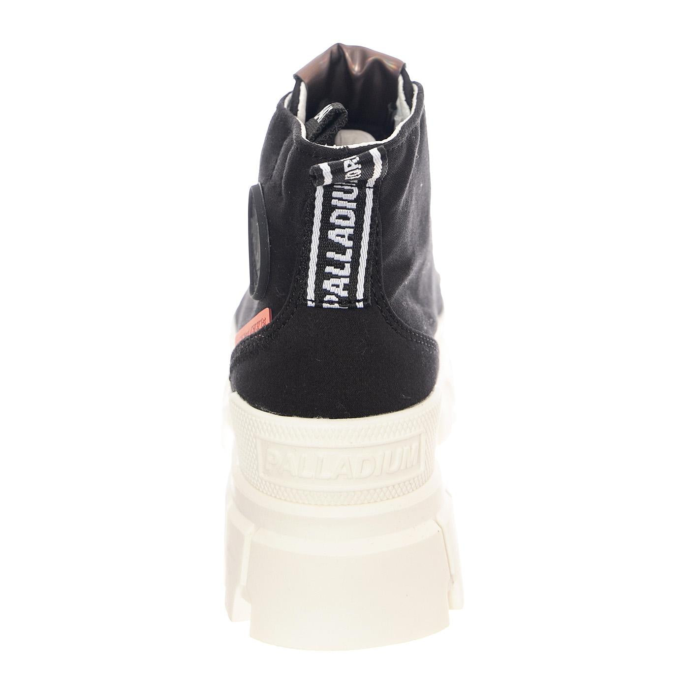 W' Revolt Hi Black / Marshmallow - Scarpe Stringate Profilo Alto Donna Nere PAS97242-016-M  PALLADIUM 
