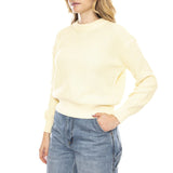 Mikala Jumper G006 GOTS Flan Crema -- Pull Femme Blanc Femme MINIMUM
