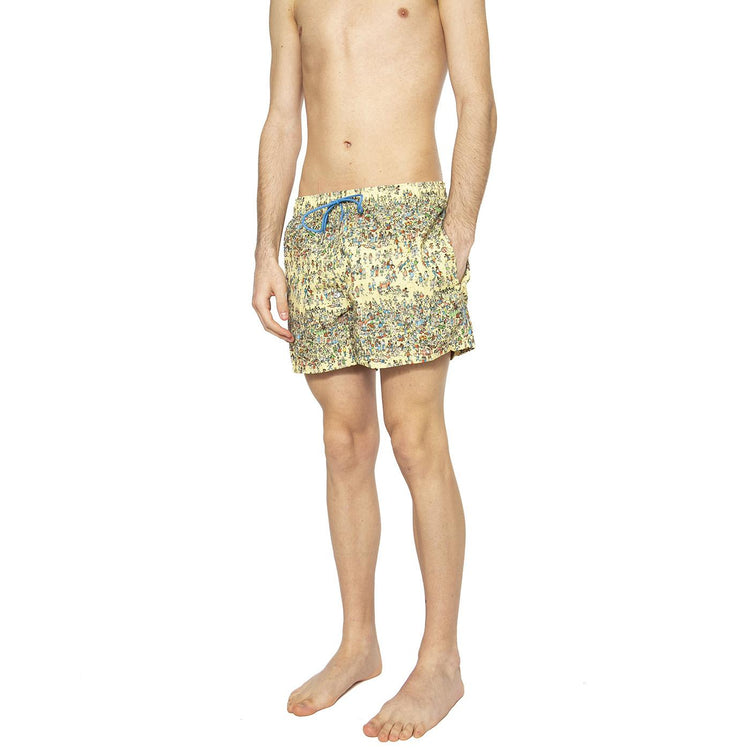 Where S Wally On The Beah Swimwear - Costume da Bagno Uomo Giallo 1905-ALOHA  BRAVA FABRICS 