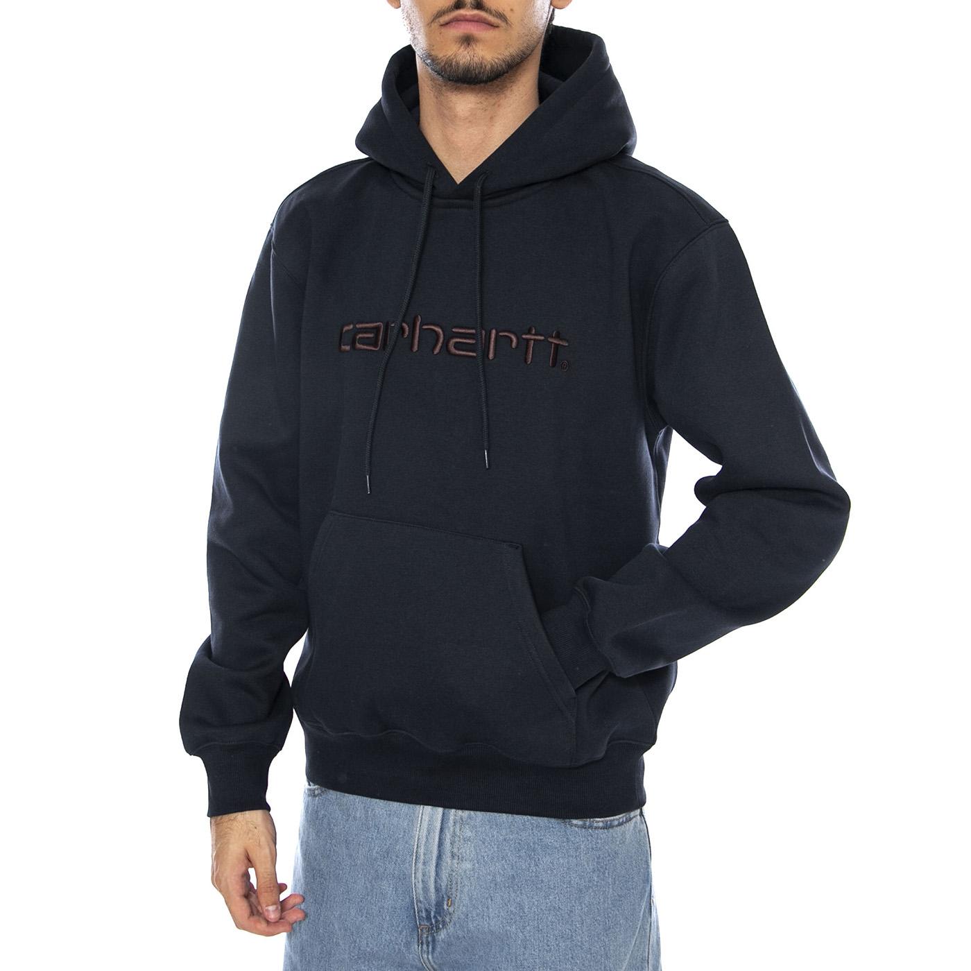 Hooded Carhartt Sweat Deep Night / Palisander - Felpa con Cappuccio Uomo Blu I030547.38CXX . CARHARTT WIP 