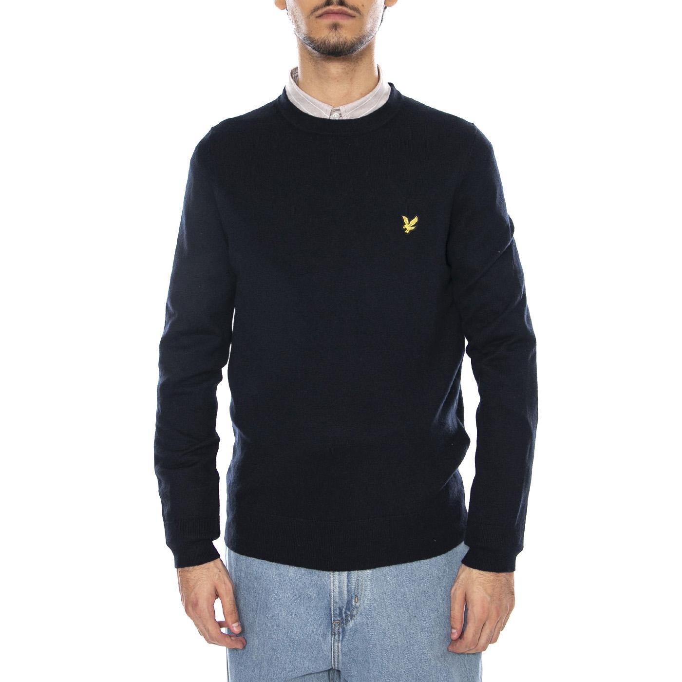 Cotton Merino Crew Neck Jumper Dark Navy - Maglione Uomo Blu KN2110VC-Z271 . LYLE & SCOTT 