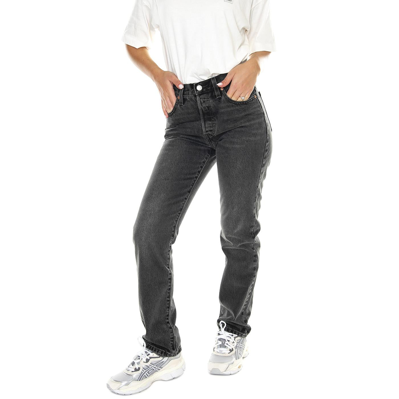 501 Jeans For Women Take A Hint Black - Pantaloni Denim Jeans Donna Grigi 12501-0452  LEVIS 