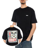 OBEY EXCLAMATION TEE - T-shirt Girocollo Uomo Nera