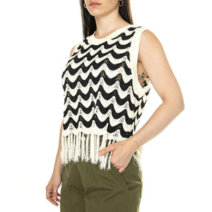 Top punto con flecos Zigzag - Top Donna Multicolore 41W/10700 . WILD PONY 