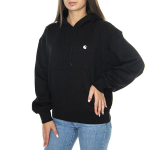 W' Hooded Casey Sweatshirt Black / Silver - Felpa con Cappuccio Donna Nera I032644.0M4XX . CARHARTT WIP 