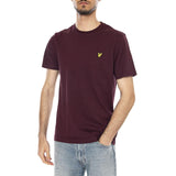 Mens Plain T-Shirt - Jet Black - T-Shirt Girocollo Uomo Burgundy Uomo LYLE & SCOTT