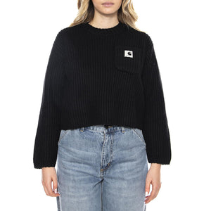W Mira Sweater - Nero - Maglione Girocollo a Coste Donna I035382_89_XX . CARHARTT WIP 