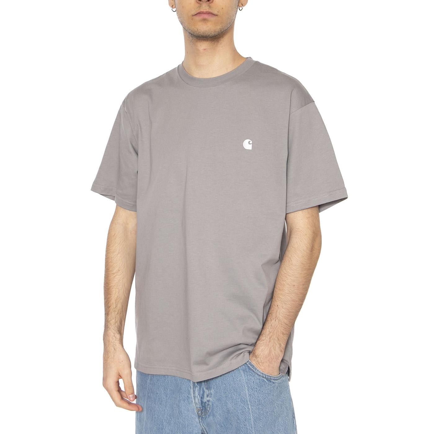 S/S Madison T-Shirt Yosemite / White - Maglietta Girocollo Uomo Grigia I033000.2QEXX  CARHARTT WIP 