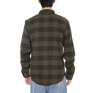 Clean Western Shirt Army Green Buffalo Check - Camicia a Quadri Uomo Verde 112371320  LEE 